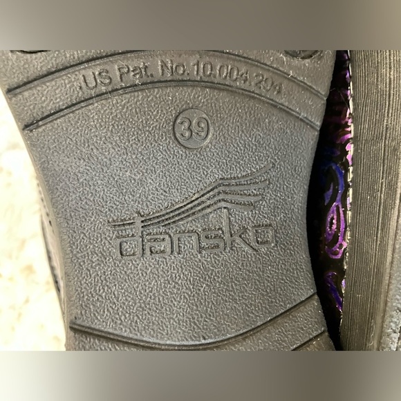 EUC Dansko XP 2.0 Professional Rainbow Black Floral Leather Slip-on Clogs Sz 9 - Picture 6 of 9